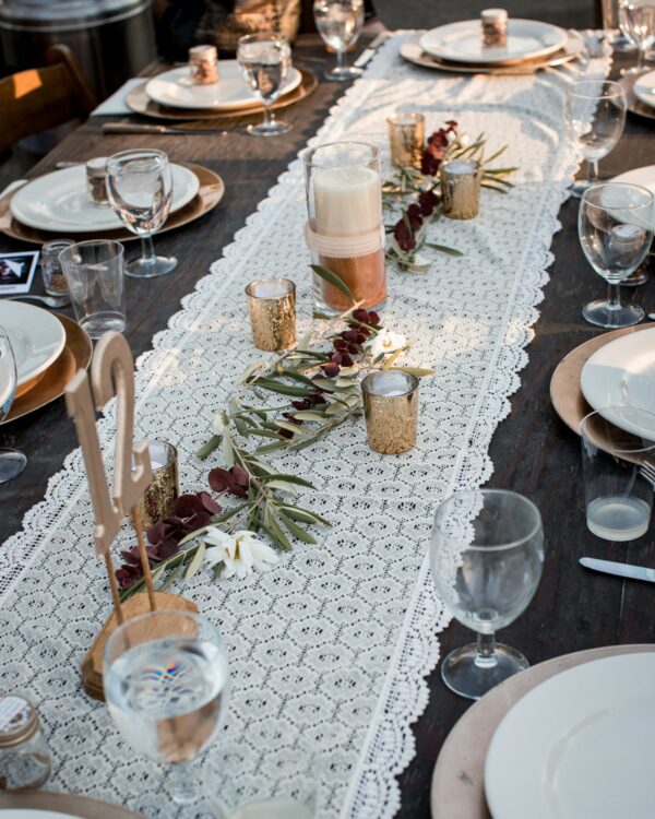 Table adorned for the wedding reception